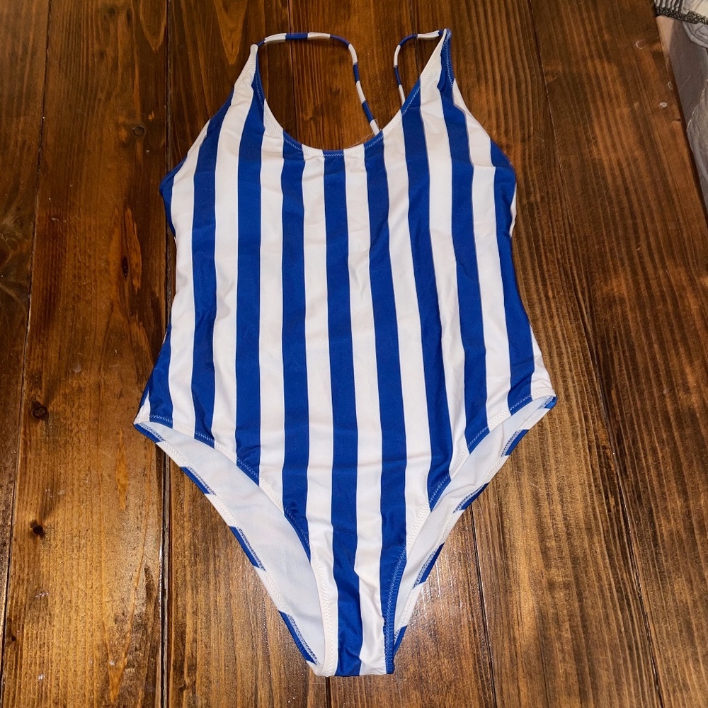 Striped One Piece Swimsuit